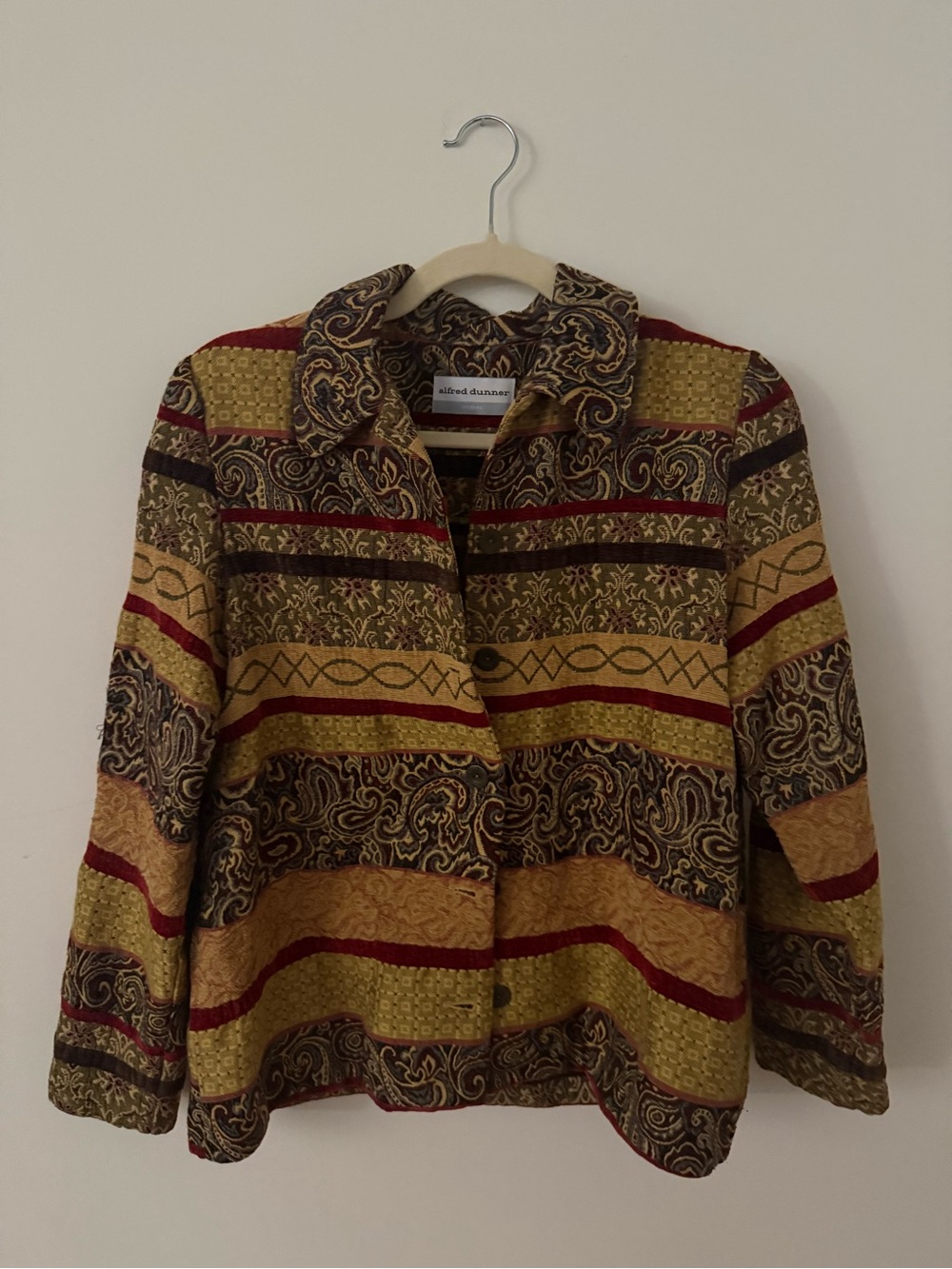 Vintage Alfred Dunner Women's Multicolor Patterned Jacketi